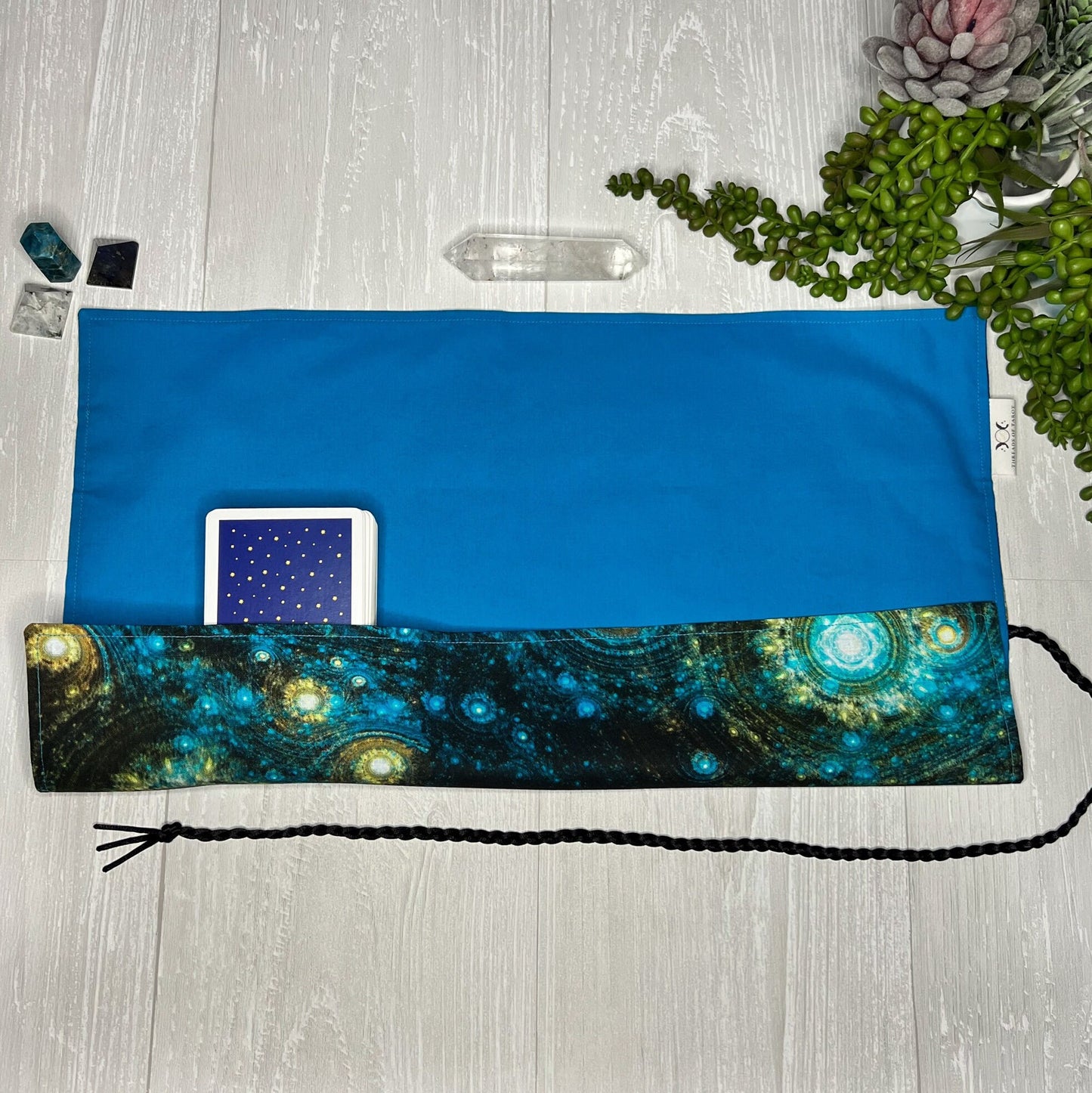 Blue Celestial Tarot Wrap, Tarot Storage, Tarot Deck Holder, Galaxy Cloth, Pagan Witchcraft Wiccan Divination Tools Gifts & Supplies