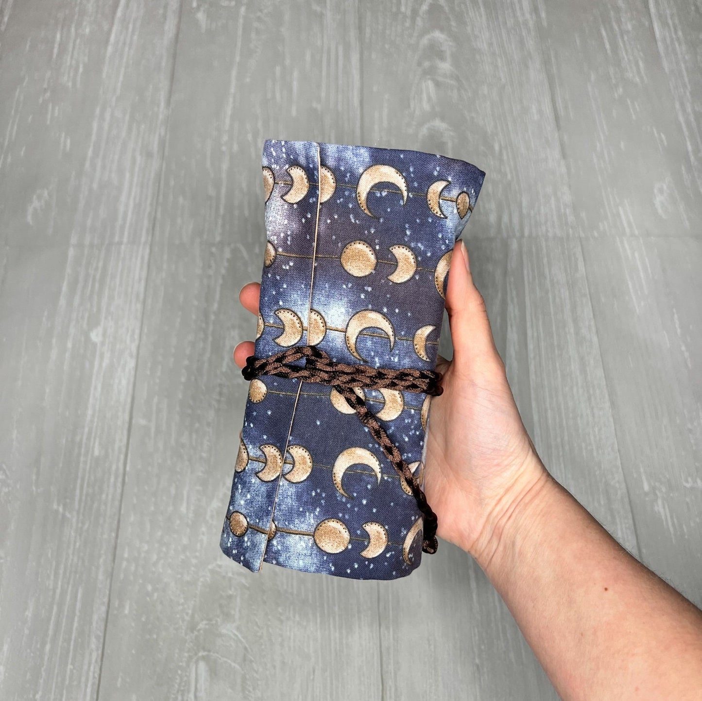 Moon Phase Tarot Wrap Pouch, Fold Over Pouch, Tarot Reading Supplies and Accessories, Tarot Card Holder, Divination Witch Tarot Reader Gift