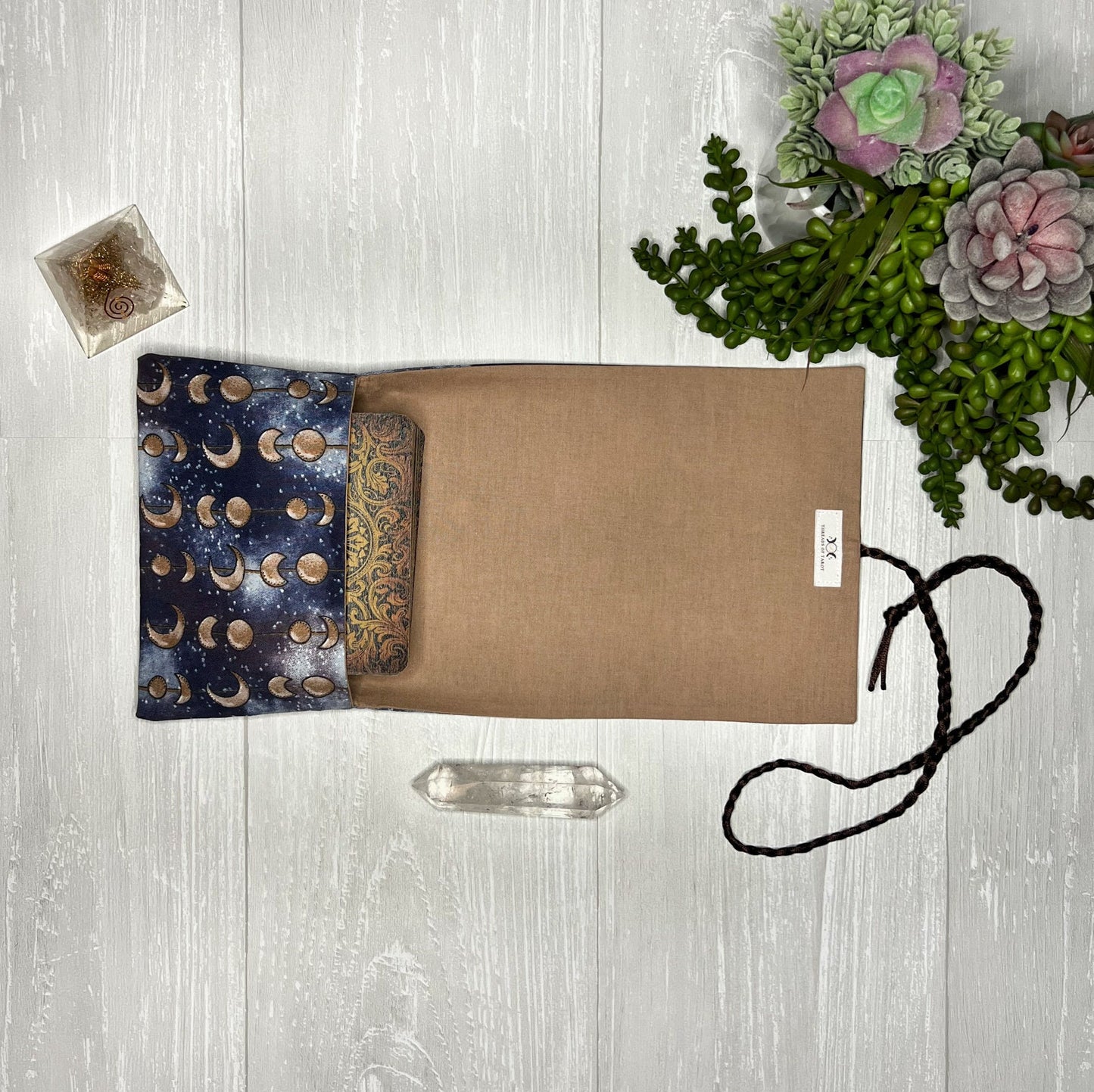 Moon Phase Tarot Wrap Pouch, Fold Over Pouch, Tarot Reading Supplies and Accessories, Tarot Card Holder, Divination Witch Tarot Reader Gift