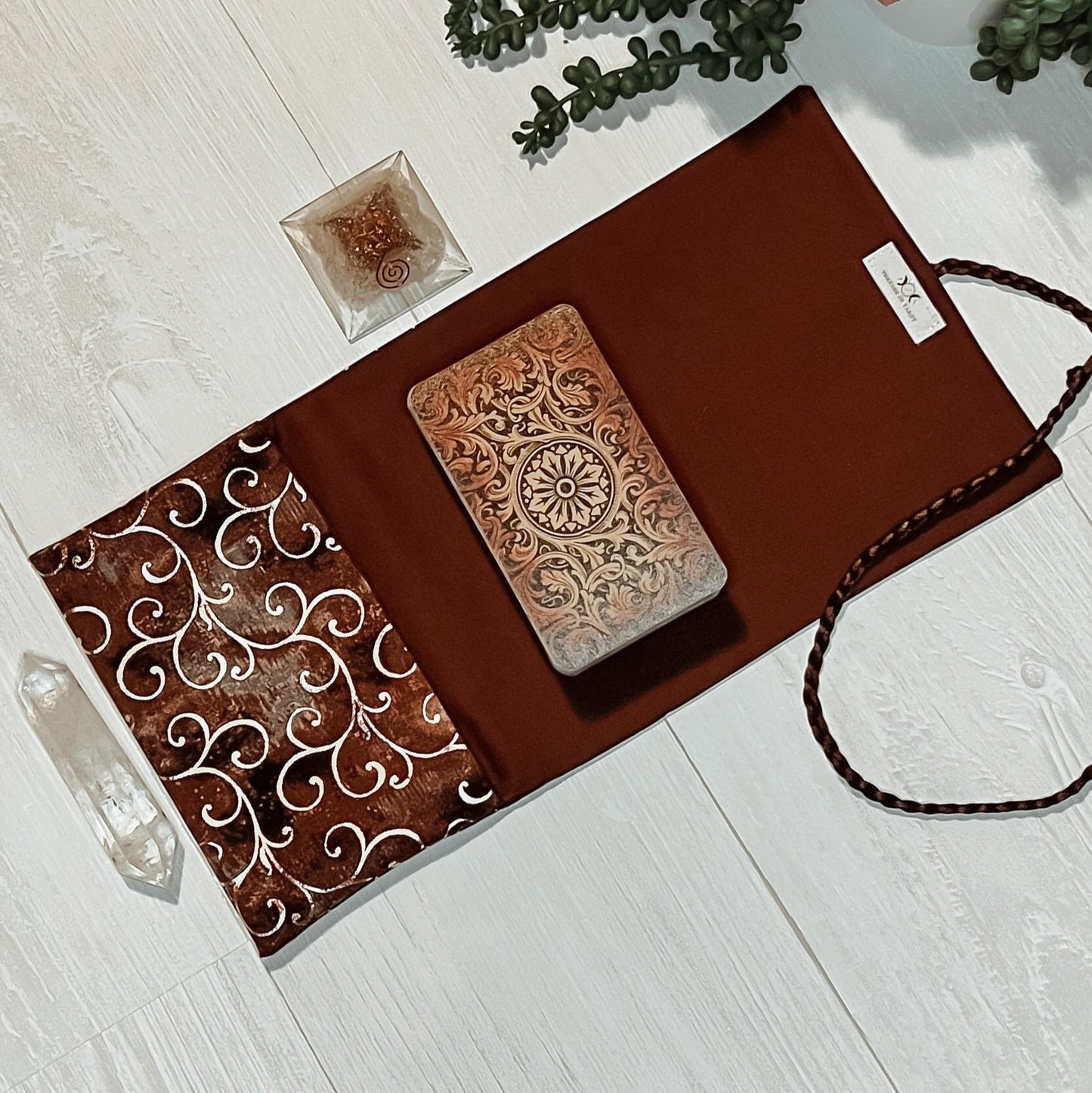 Brown Tarot Wrap Pouch, Tarot Fold Over Pouch, Tarot Supplies and Accessories, Tarot Card Holder, Divination Pagan Witch Tarot Reader Gift
