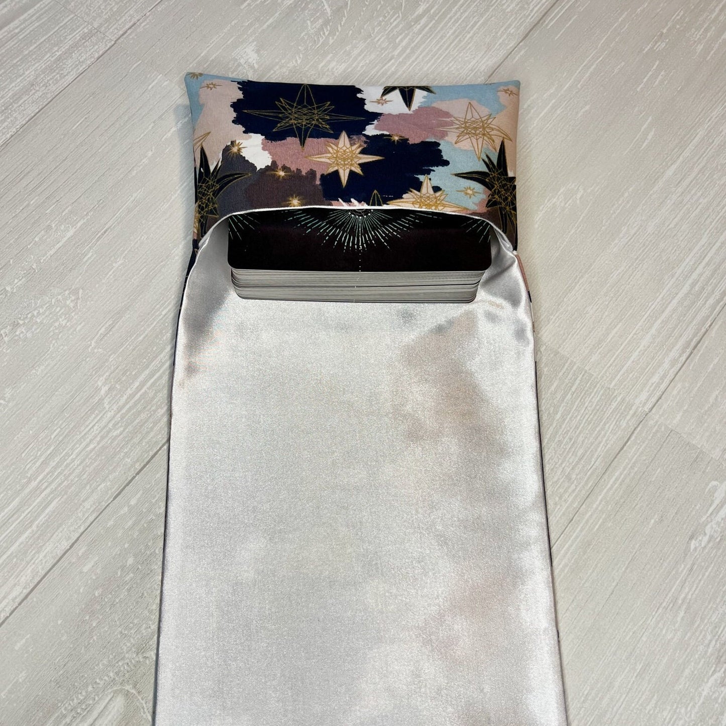 Tarot Wrap Pouch, Celestial Fold Over Pouch, Tarot Reading Supplies and Accessories, Tarot Card Holder, Divination Witch Tarot Reader Gift