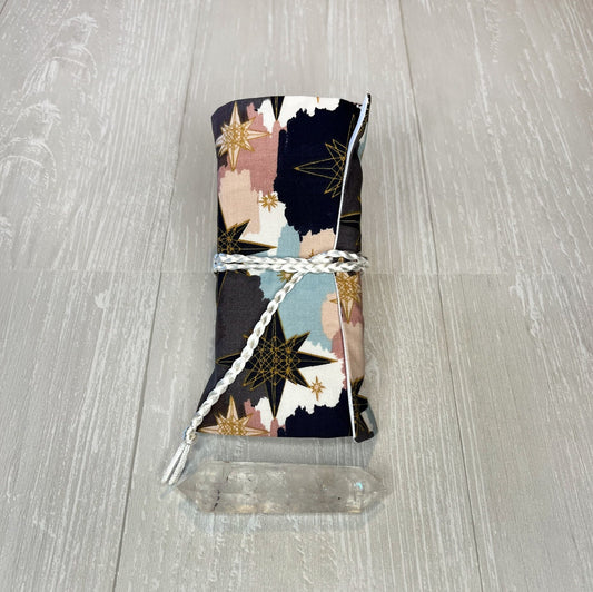 Tarot Wrap Pouch, Celestial Fold Over Pouch, Tarot Reading Supplies and Accessories, Tarot Card Holder, Divination Witch Tarot Reader Gift