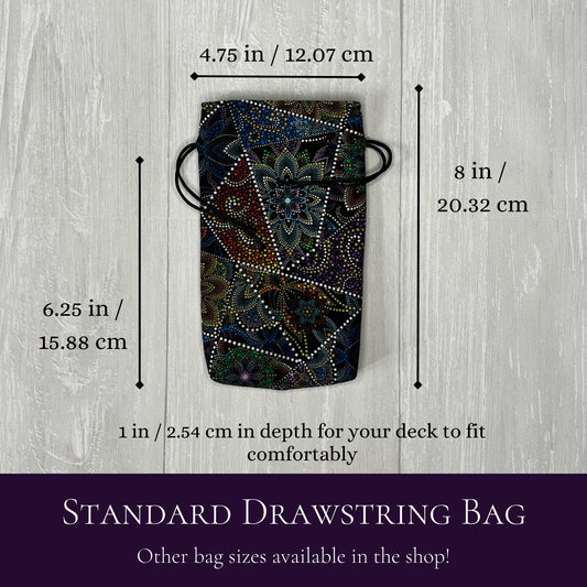 Tarot Bag, Drawstring Pouch, Tarot Deck Storage Holder, Standard Tarot, Pagan Witchcraft Wiccan Divination Tools Gifts & Supplies, Geometric