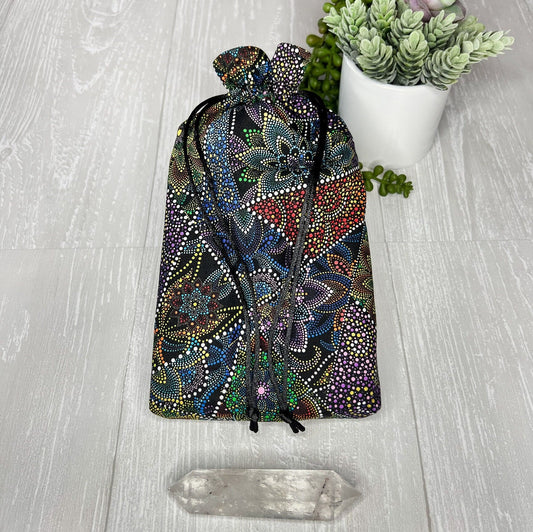 Large Tarot Bag, Drawstring Pouch for Tarot & Oracle Deck, Divination Tools, Giant Tarot Deck, Witchcraft and Wiccan Gift Supplies Geometric