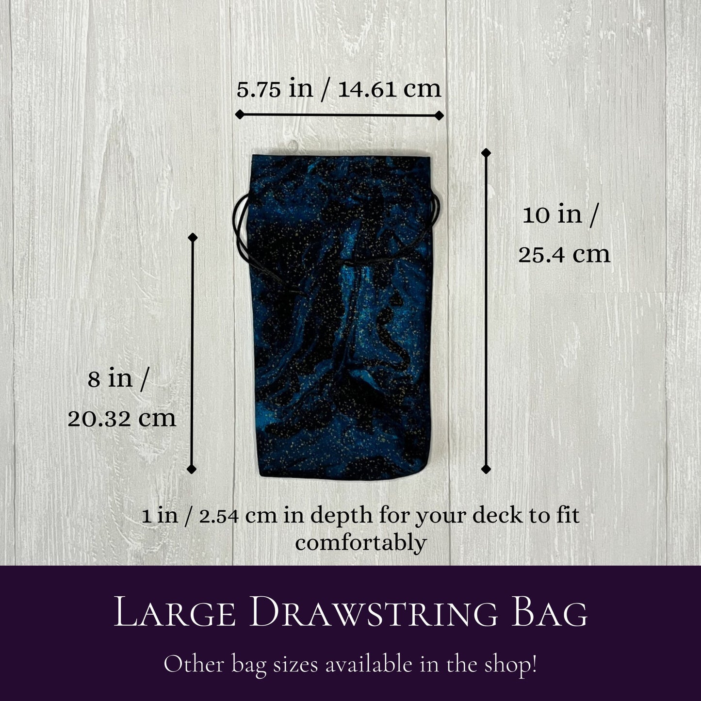 Large Tarot Bag, Drawstring Pouch for Tarot & Oracle Deck, Divination Tools, Giant Tarot Deck, Witchcraft and Wiccan Gift Supplies Celestial