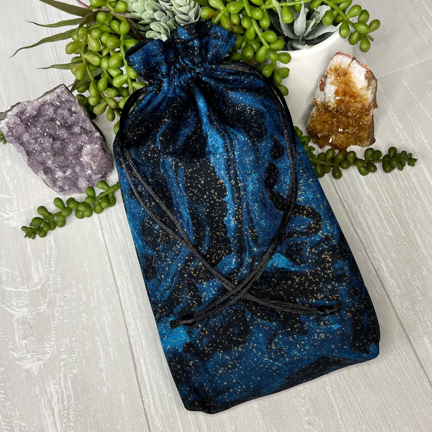 Large Tarot Bag, Drawstring Pouch for Tarot & Oracle Deck, Divination Tools, Giant Tarot Deck, Witchcraft and Wiccan Gift Supplies Celestial