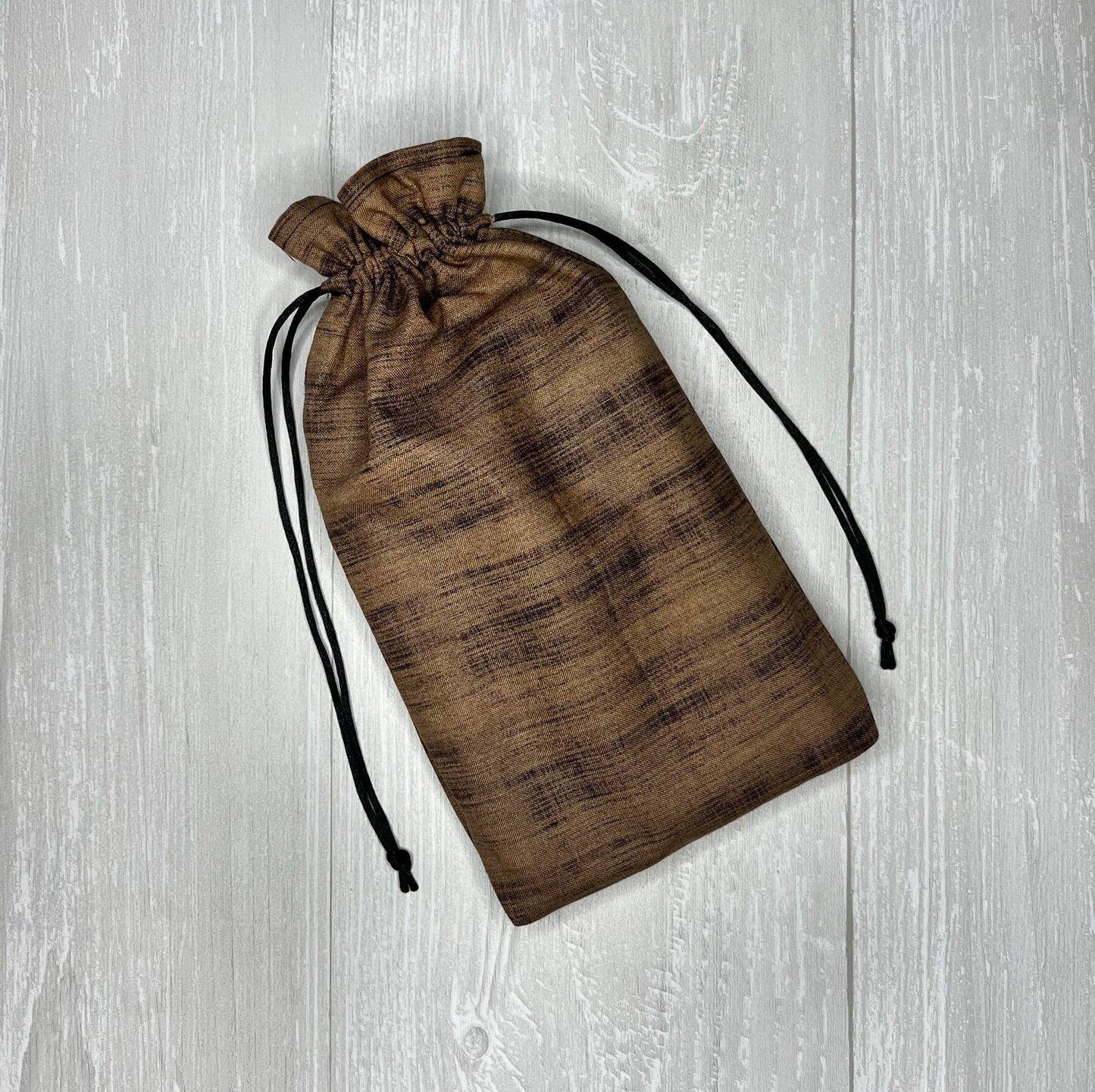 Large Tarot Deck Bag, Brown and Black Lined Drawstring Pouch, Deck Storage Holder, Pagan Witchcraft Wiccan Divination Tools Gifts & Supplies