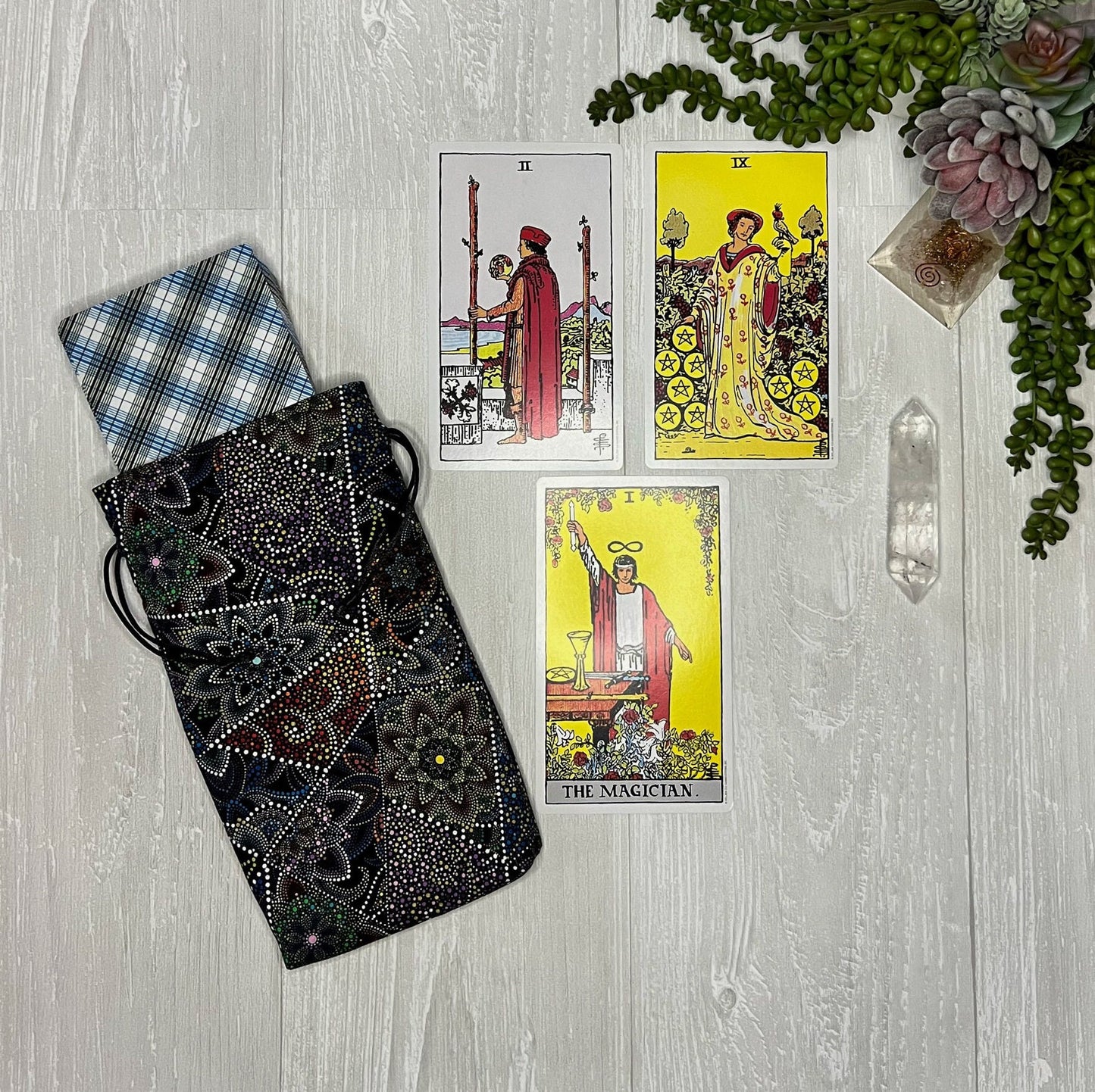 Large Tarot Bag, Drawstring Pouch for Tarot & Oracle Deck, Divination Tools, Giant Tarot Deck, Witchcraft and Wiccan Gift Supplies Geometric
