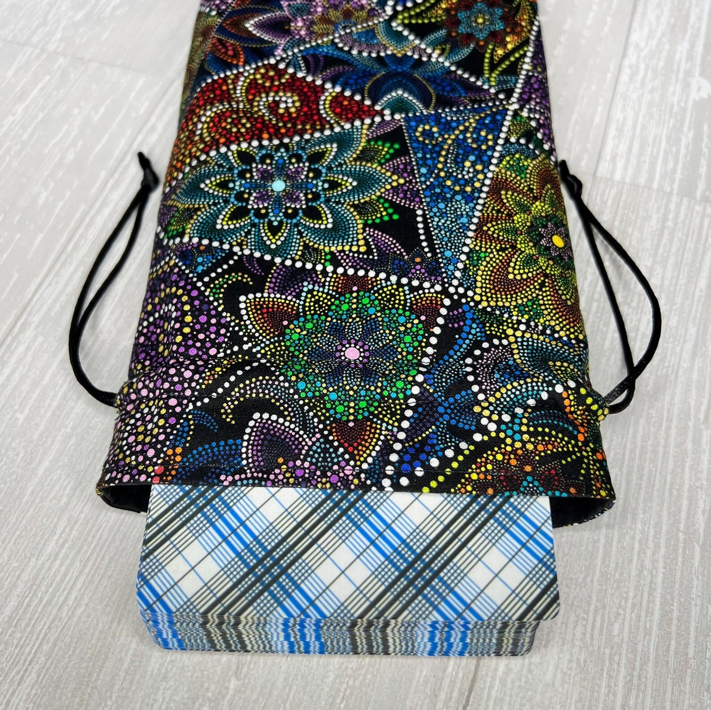 Large Tarot Bag, Drawstring Pouch for Tarot & Oracle Deck, Divination Tools, Giant Tarot Deck, Witchcraft and Wiccan Gift Supplies Geometric