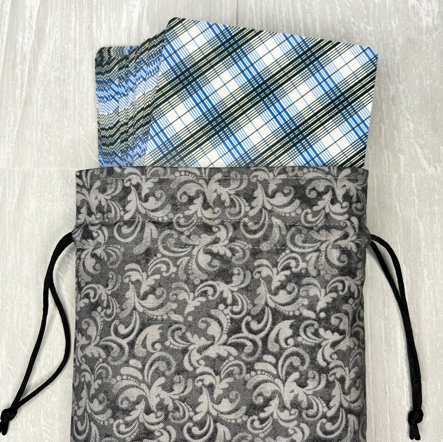 Large Gray Tarot Deck Bag, Oracle Card Drawstring Pouch, Deck Storage Holder, Pagan Witchcraft Wiccan Divination Tools Gifts & Supplies
