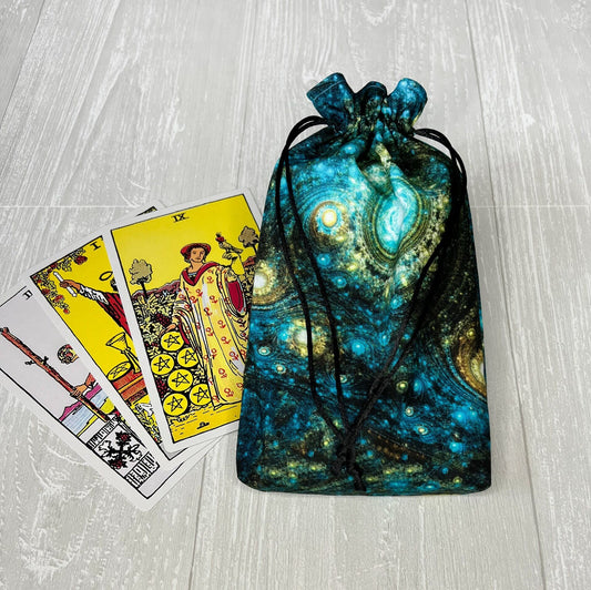 Large Sized Blue Galactic Tarot Bag