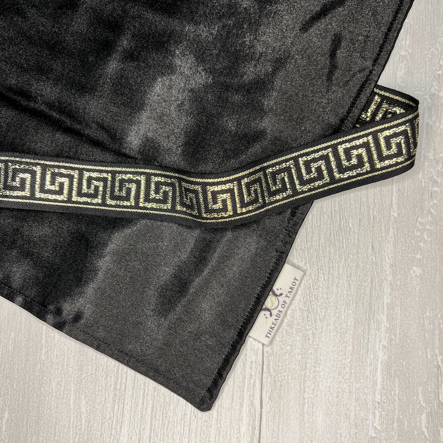 Black & Gold Satin Tarot Wrap, Tarot Deck Storage and Cloth, Tarot Card Holder, Pagan Witchcraft Wiccan Divination Supplies Accessories