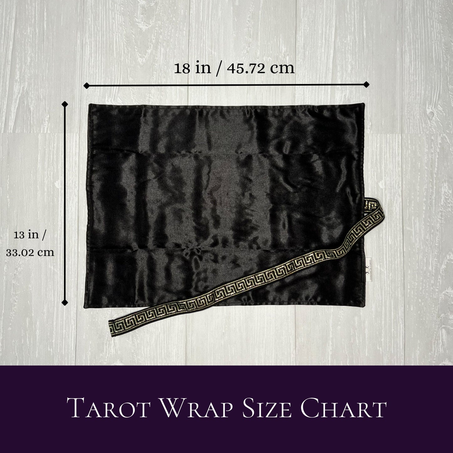 Black & Gold Satin Tarot Wrap, Tarot Deck Storage and Cloth, Tarot Card Holder, Pagan Witchcraft Wiccan Divination Supplies Accessories