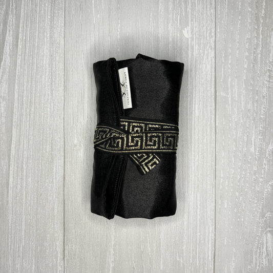 Black & Gold Satin Tarot Wrap, Tarot Deck Storage and Cloth, Tarot Card Holder, Pagan Witchcraft Wiccan Divination Supplies Accessories