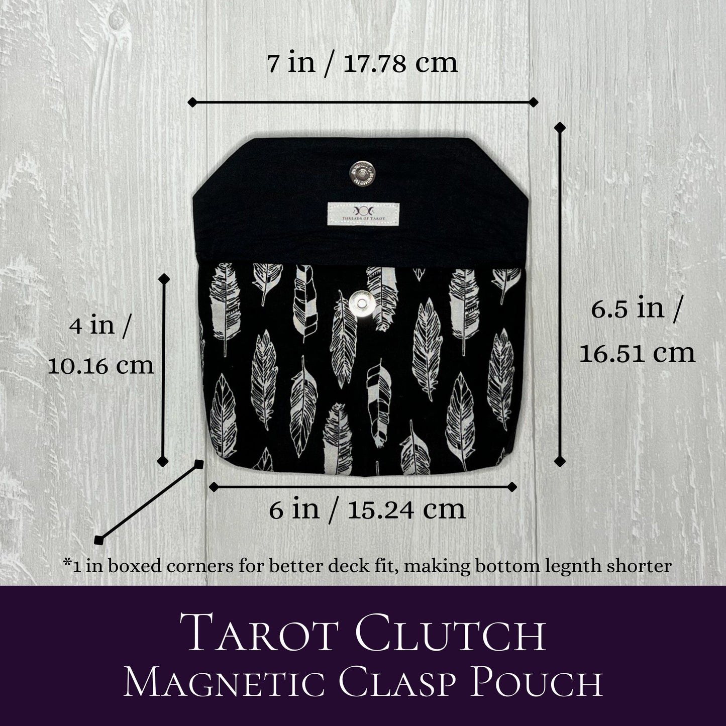Feather Tarot Clutch Pouch, Fold Over Magnetic Clasp Tarot Pouch, Tarot Reading Gifts Supplies & Accessories, Tarot Card Storage Holder