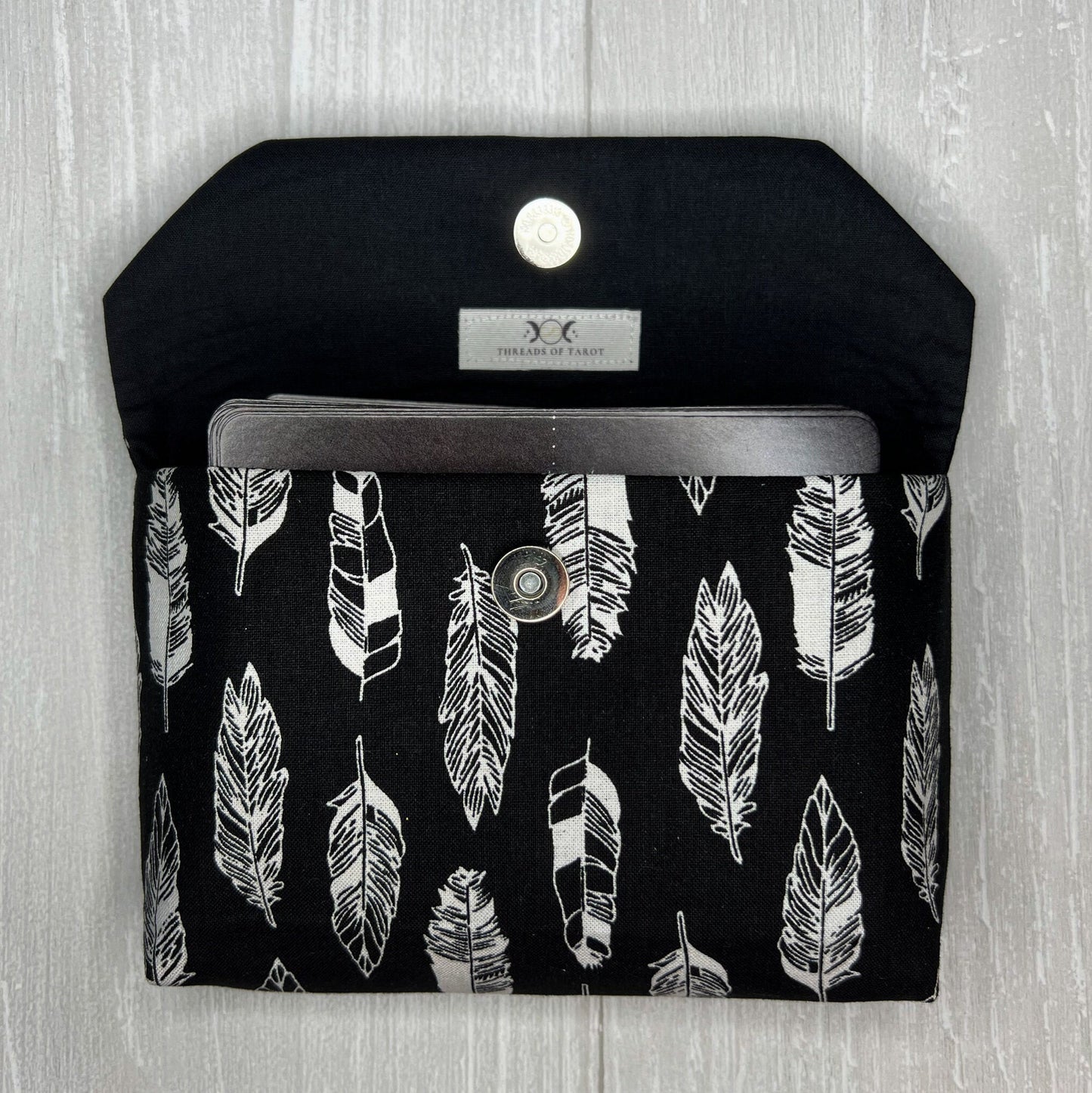 Feather Tarot Clutch Pouch, Fold Over Magnetic Clasp Tarot Pouch, Tarot Reading Gifts Supplies & Accessories, Tarot Card Storage Holder