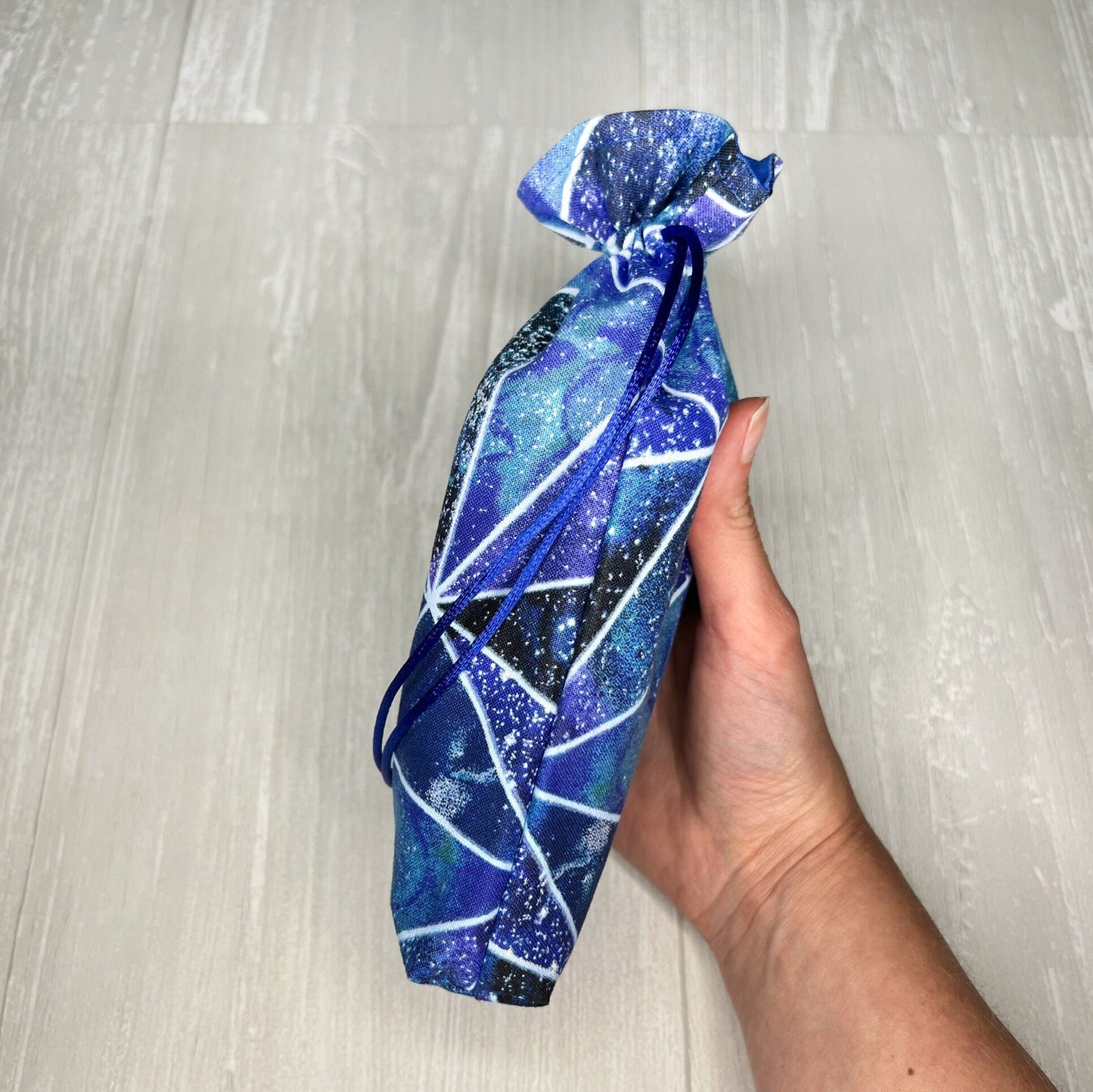 Blue Geometric Tarot Bag, Drawstring Pouch, Tarot Deck Storage Holder, Standard Tarot, Pagan Witchcraft Divination Tools Gifts & Supplies