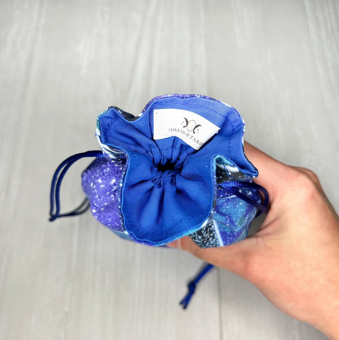 Blue Geometric Tarot Bag, Drawstring Pouch, Tarot Deck Storage Holder, Standard Tarot, Pagan Witchcraft Divination Tools Gifts & Supplies
