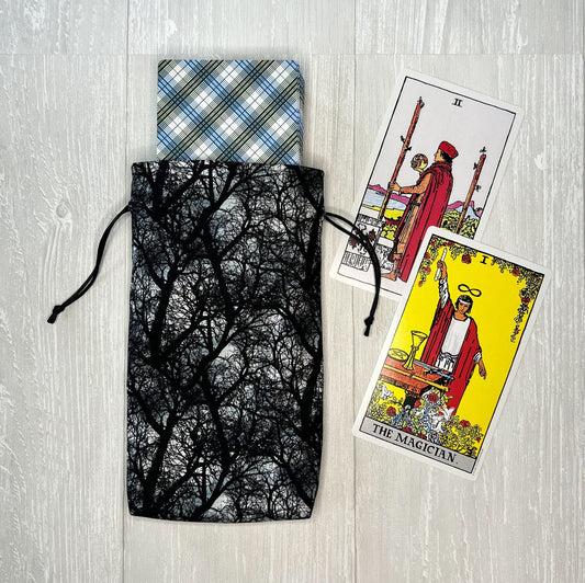 Forest Large Tarot Bag, Drawstring Pouch for Tarot & Oracle Deck, Divination Tools, Giant Tarot Deck, Witchcraft and Wiccan Gift Supplies