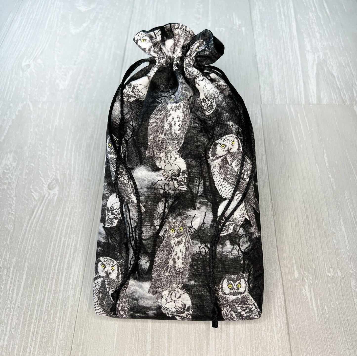 Owl Large Tarot Bag, Drawstring Pouch for Tarot & Oracle Deck, Divination Tools, Giant Tarot Deck, Samhain Witchcraft Wiccan Gift Supplies