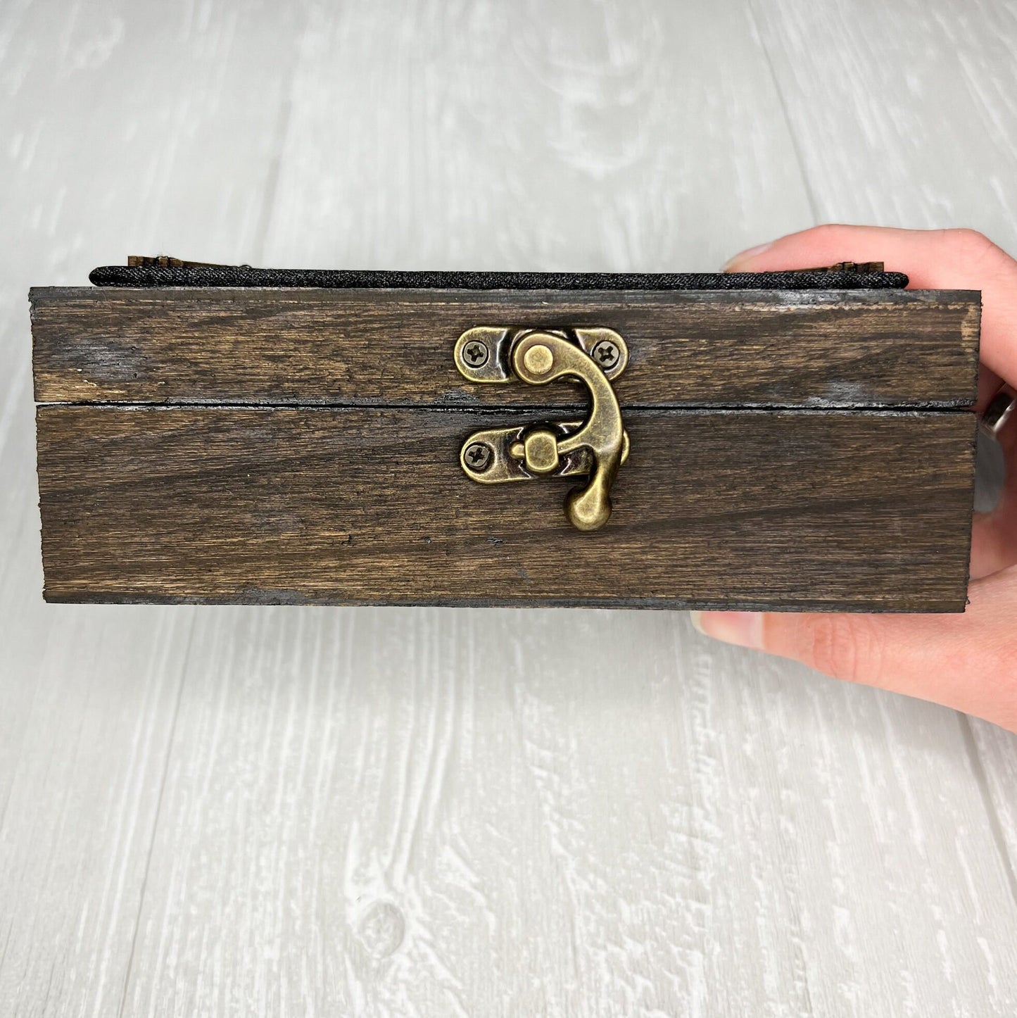 Wooden Tarot Deck Box, Tarot Deck Storage, Satin Lined Witch Box, Tarot Card Holder, Witches Keepsake Trinket Jewelry Box, Wooden Card Box