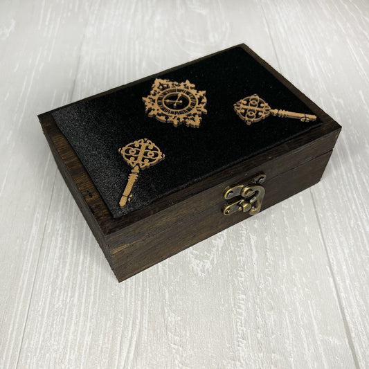 Wooden Tarot Deck Box, Tarot Deck Storage, Satin Lined Witch Box, Tarot Card Holder, Witches Keepsake Trinket Jewelry Box, Wooden Card Box