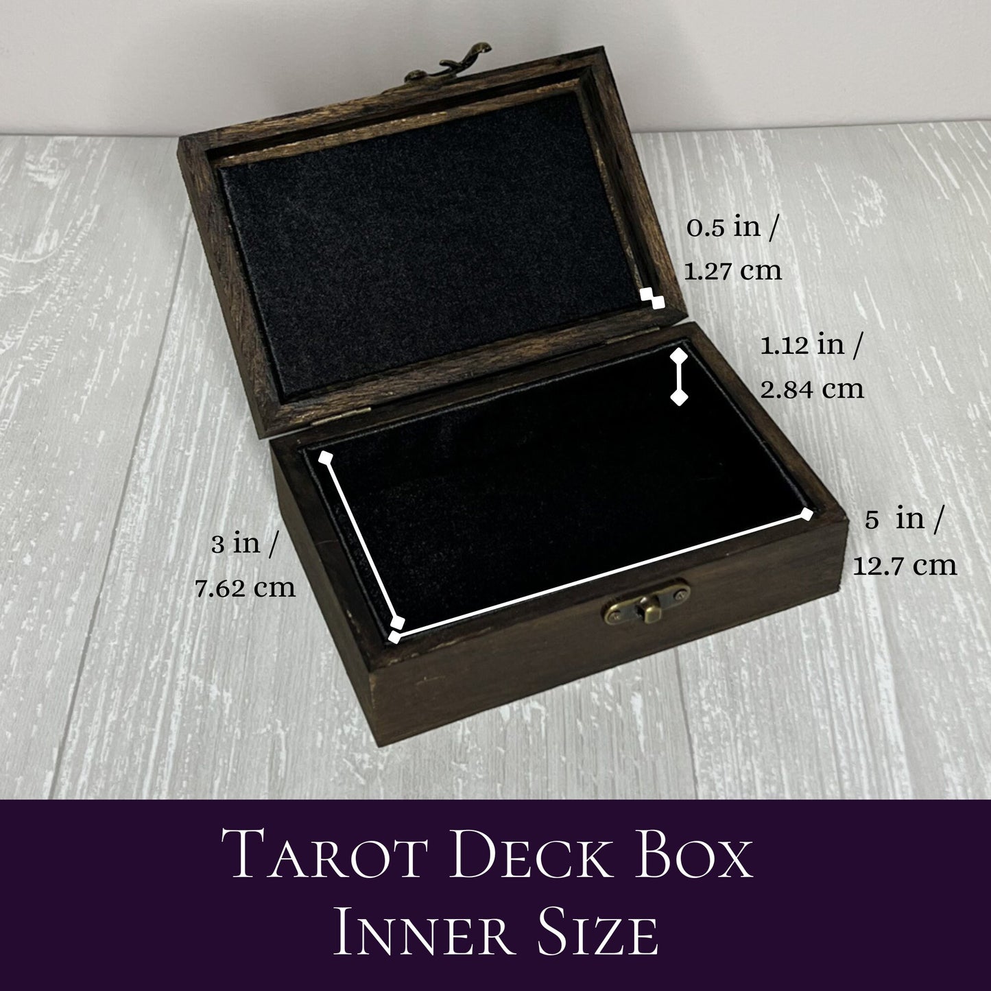Wooden Tarot Deck Box, Tarot Deck Storage, Satin Lined Owl Witch Box, Tarot Card Holder, Witches Keepsake Jewelry Box, Wooden Card Box