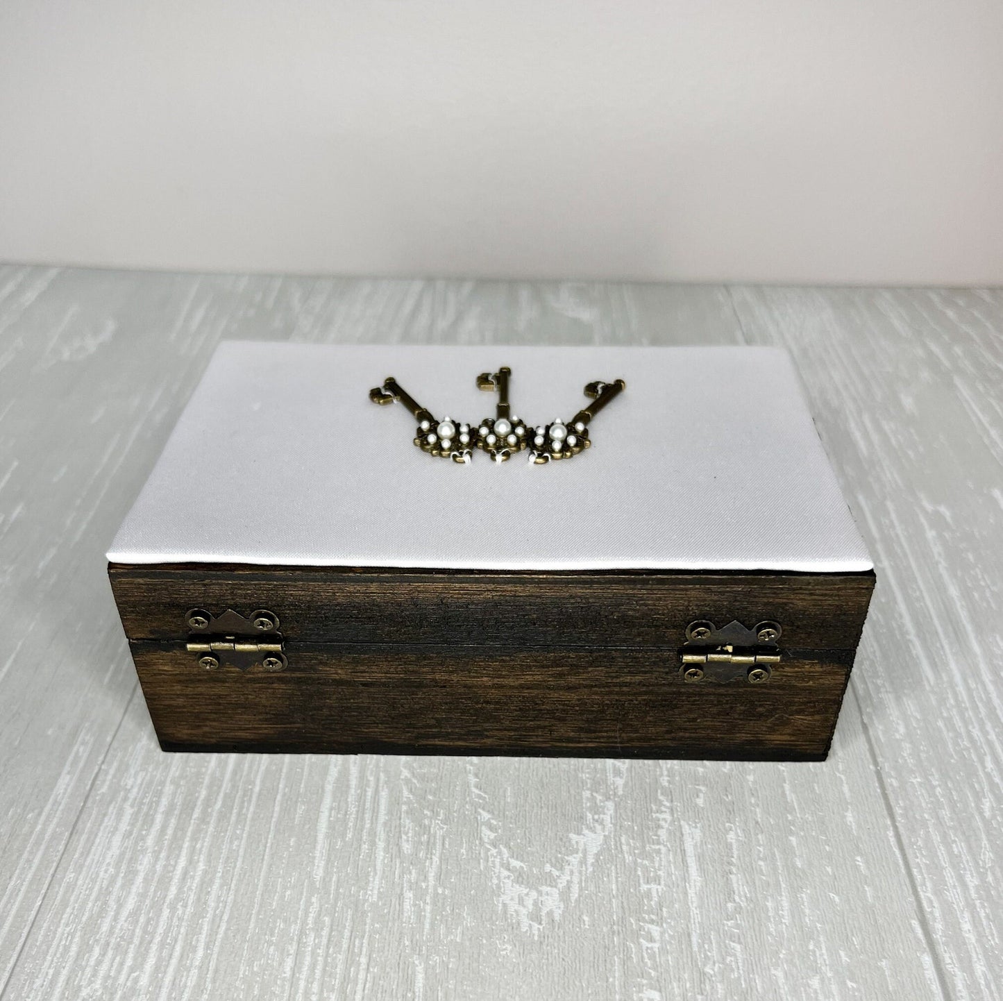Wooden Tarot Deck Box, Tarot Deck Storage, Satin Lined Key Witch Box, Tarot Card Holder, Witches Keepsake Jewelry Box, Wooden Card Box