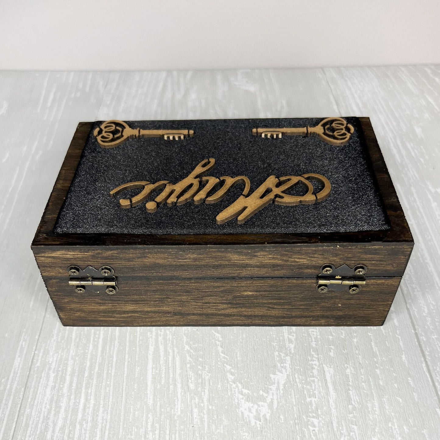 Wooden Tarot Deck Box, Tarot Deck Storage, Satin Lined Hecate Witch Box, Tarot Card Holder, Witches Keepsake Jewelry Box, Wooden Card Box