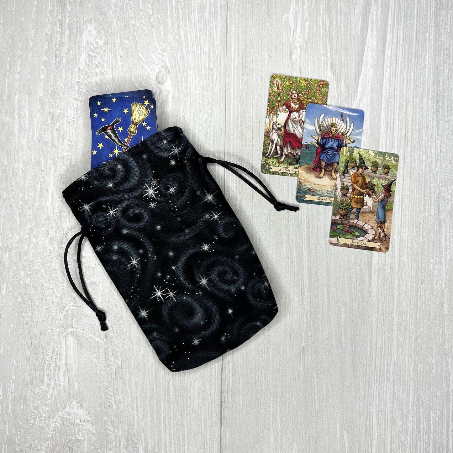 Mini Sized Black Galactic Tarot Bag