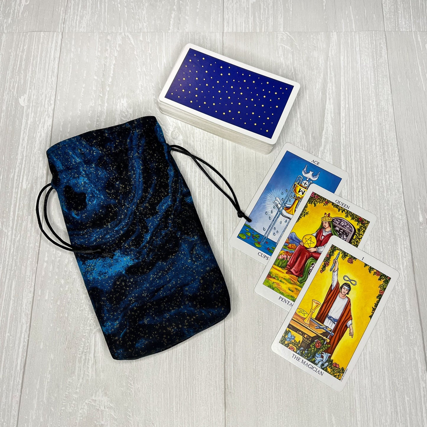 Tarot Deck Gift Set, Rider Waite Tarot Deck, Tarot Drawstring Bag, Reading Cloth, Yule Christmas Gift Box, Divination Tools, Witch Supplies