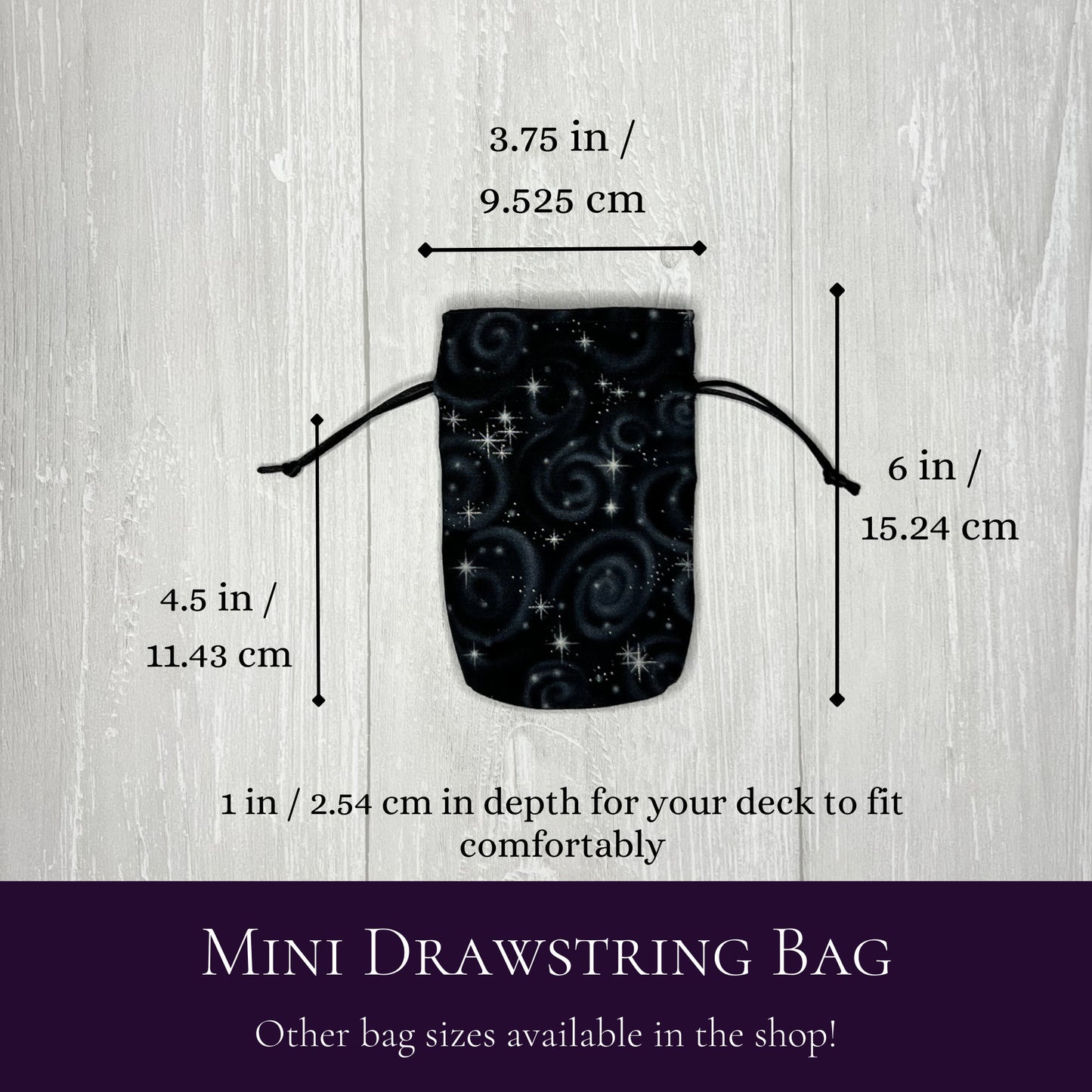 Mini Sized Black Galactic Tarot Bag