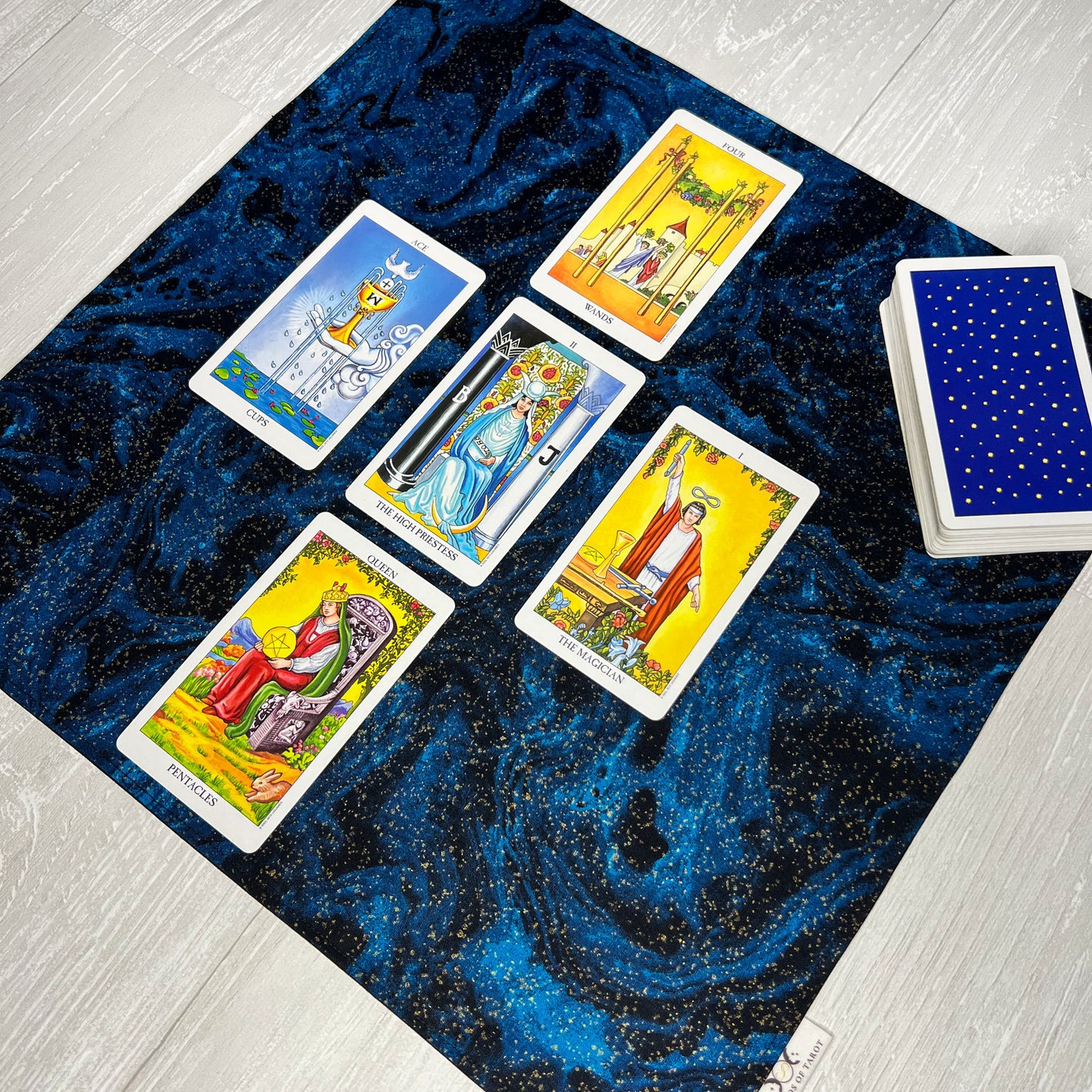 Blue Galactic Altar Cloth, Tarot Ritual Cloth, Rune Casting, Tarot Reading Supplies, Pagan Witchcraft Wiccan Gift Supplies, Divination Tools