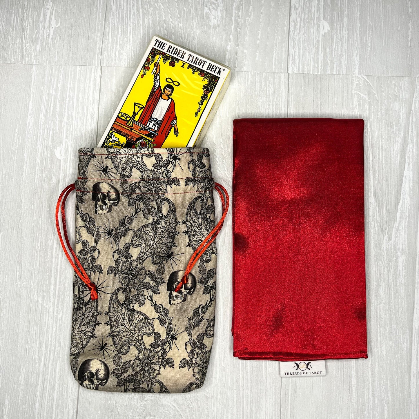 Tarot Deck Gift Set, Rider Waite Tarot Deck, Tarot Drawstring Bag, Reading Cloth, Yule Christmas Gift Box, Divination Tools, Witch Supplies