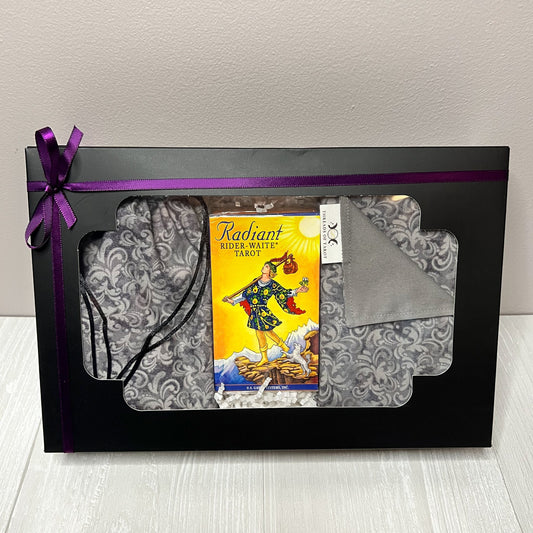 Tarot Deck Gift Set, Rider Waite Tarot Deck, Tarot Drawstring Bag, Reading Cloth, Yule Christmas Gift Box, Divination Tools, Witch Supplies