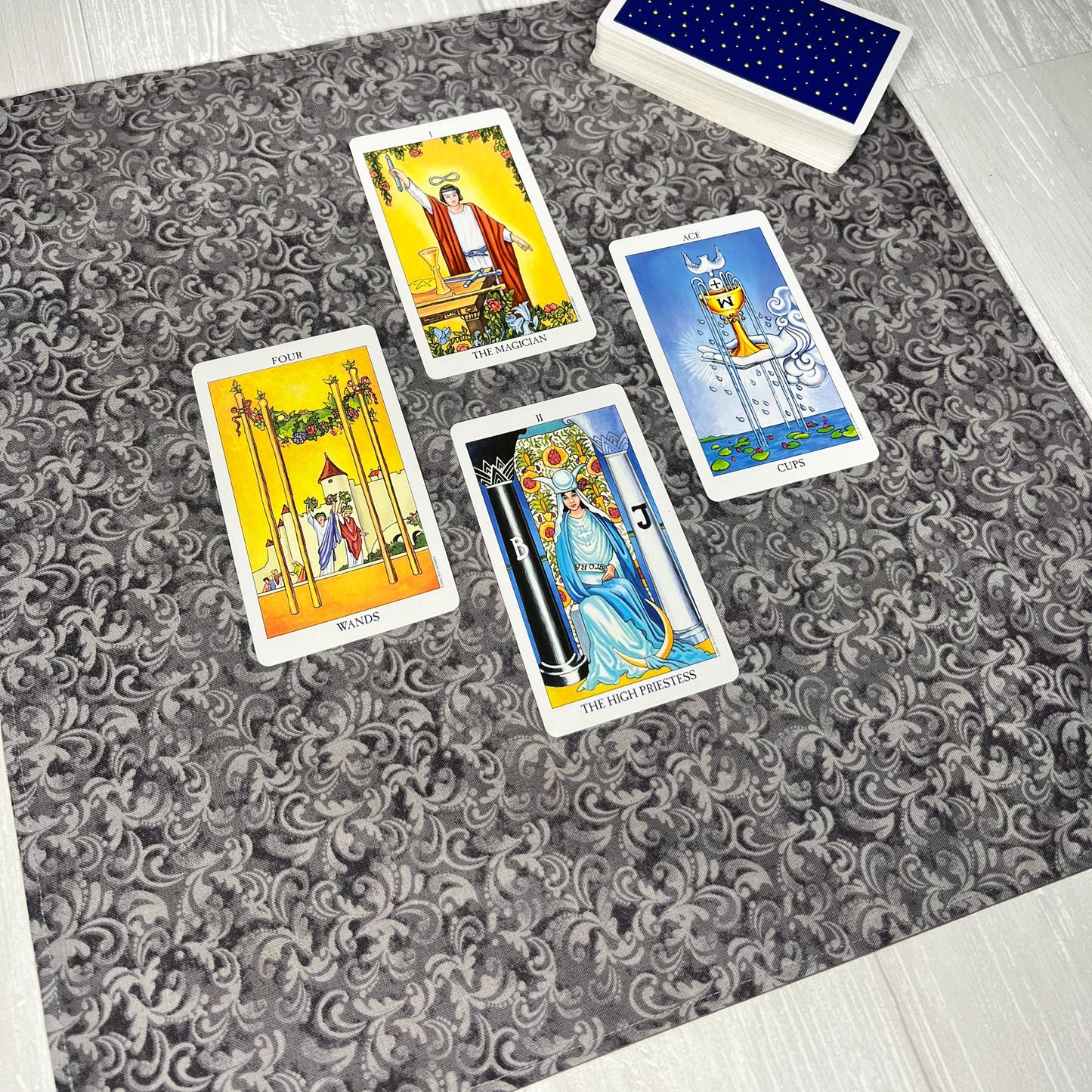 Tarot Deck Gift Set, Rider Waite Tarot Deck, Tarot Drawstring Bag, Reading Cloth, Yule Christmas Gift Box, Divination Tools, Witch Supplies
