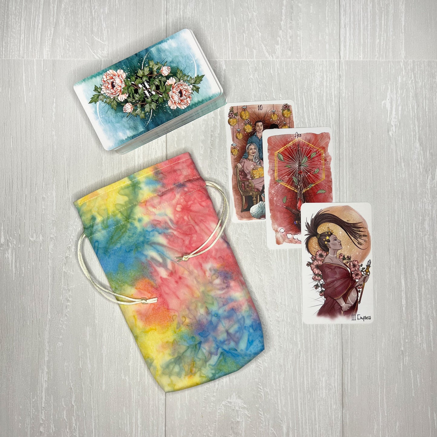 Standard Sized Tie Dye Drawstring Bag
