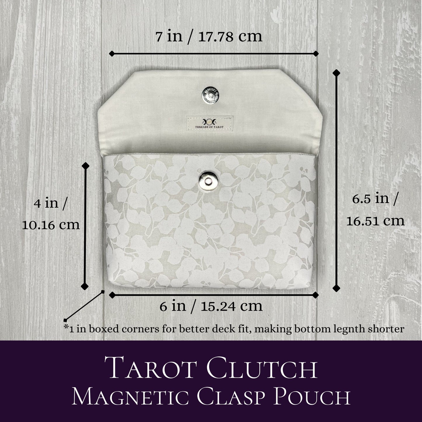 White Floral Tarot Clutch