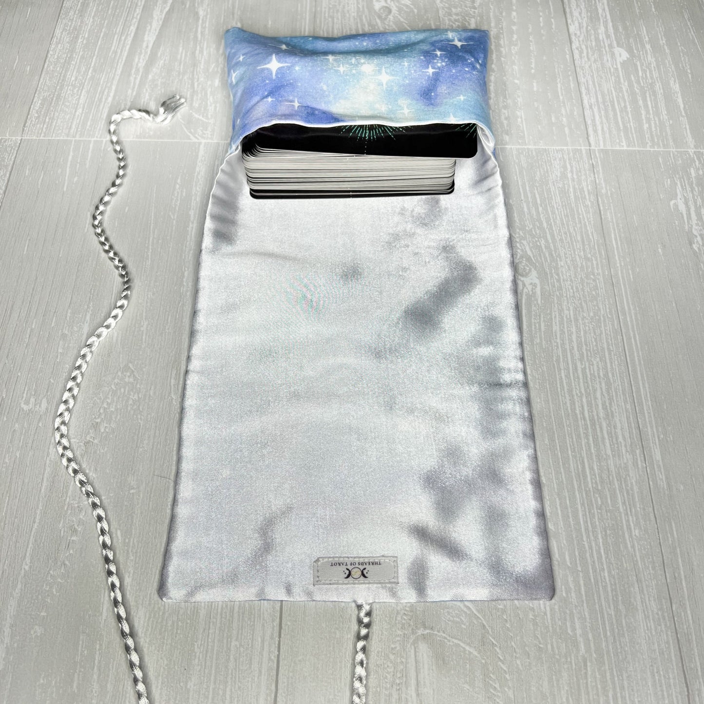 Blue Galactic Tarot Deck Wrap, Tarot Deck Holder Pouch, Tarot Card Supplies and Accessories, Divination Pagan Witch Tarot Reader Gift