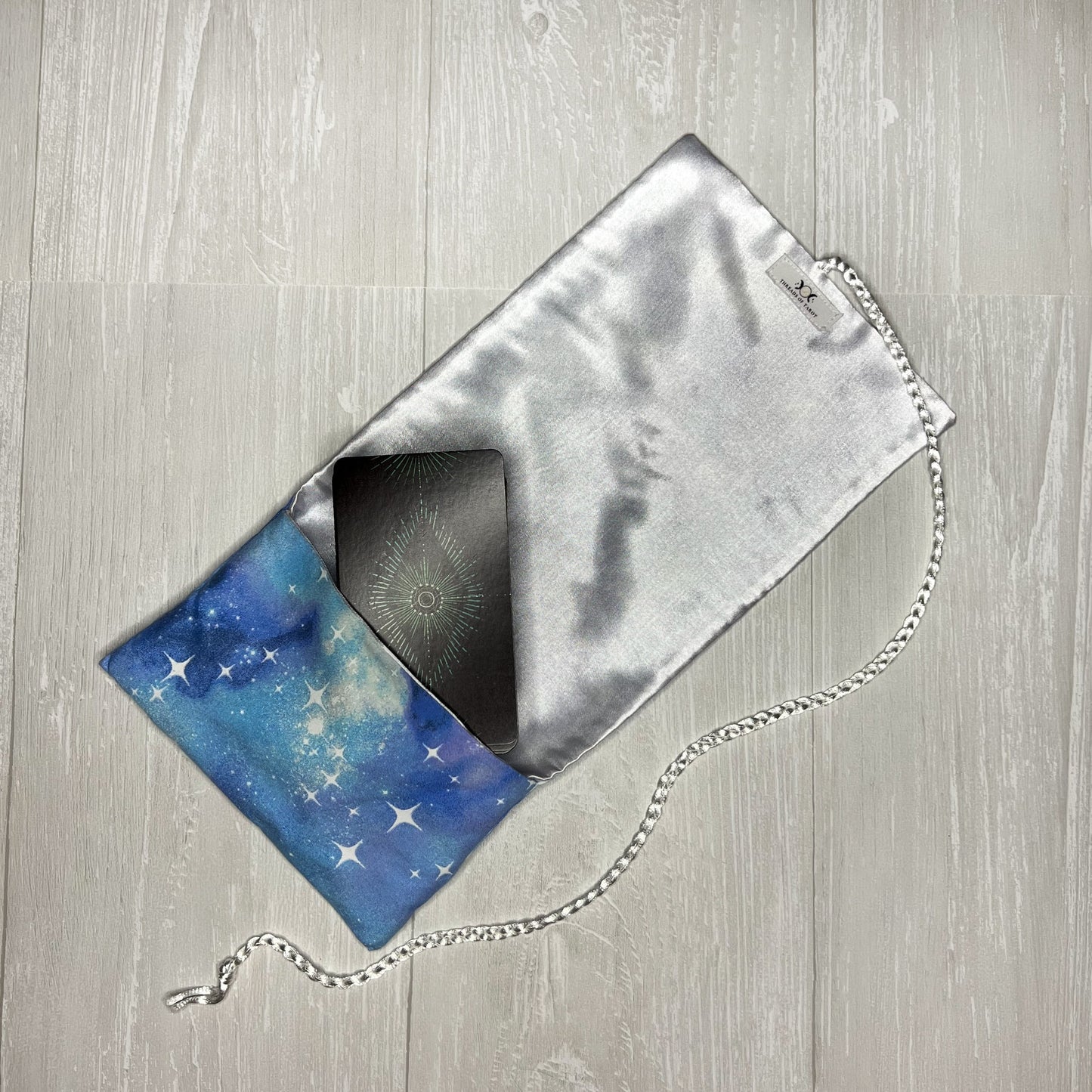Blue Galactic Tarot Deck Wrap, Tarot Deck Holder Pouch, Tarot Card Supplies and Accessories, Divination Pagan Witch Tarot Reader Gift