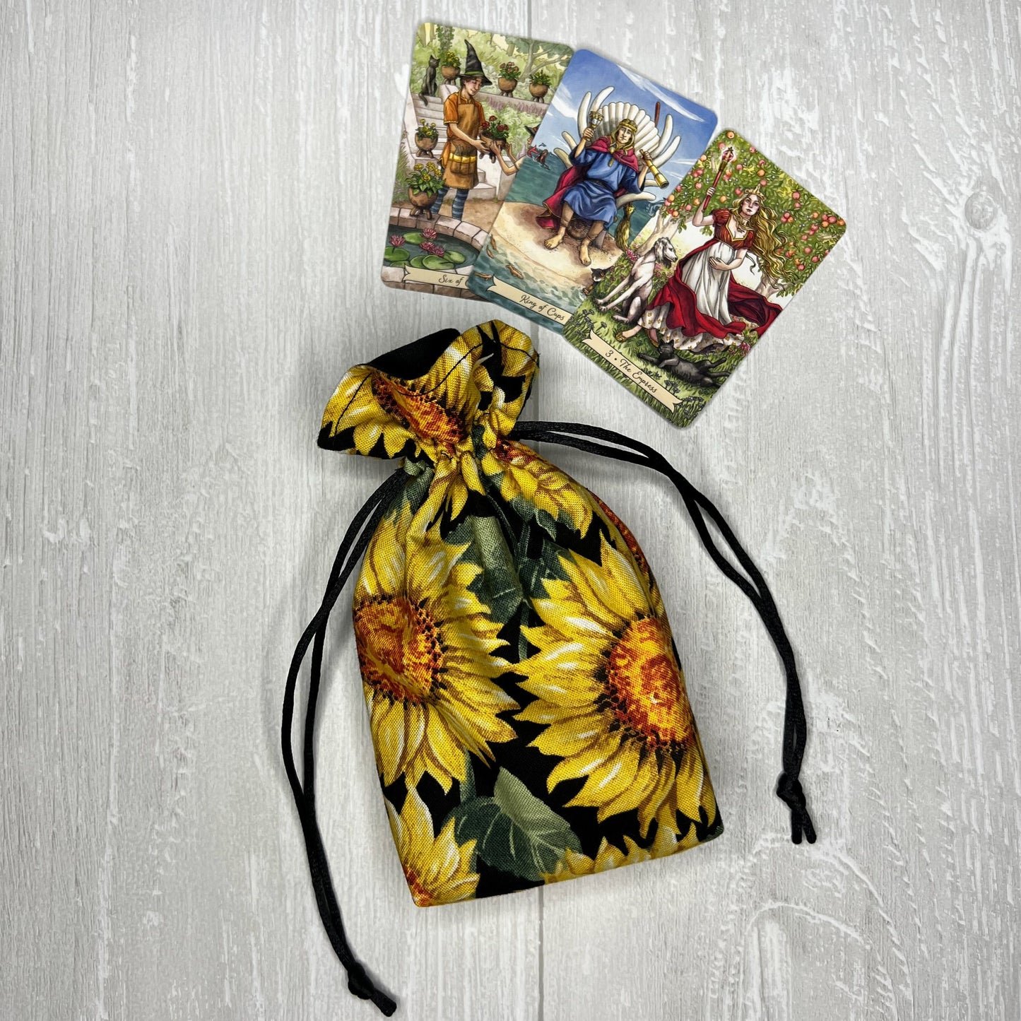 Mini Sized Sunflower Drawstring Bag