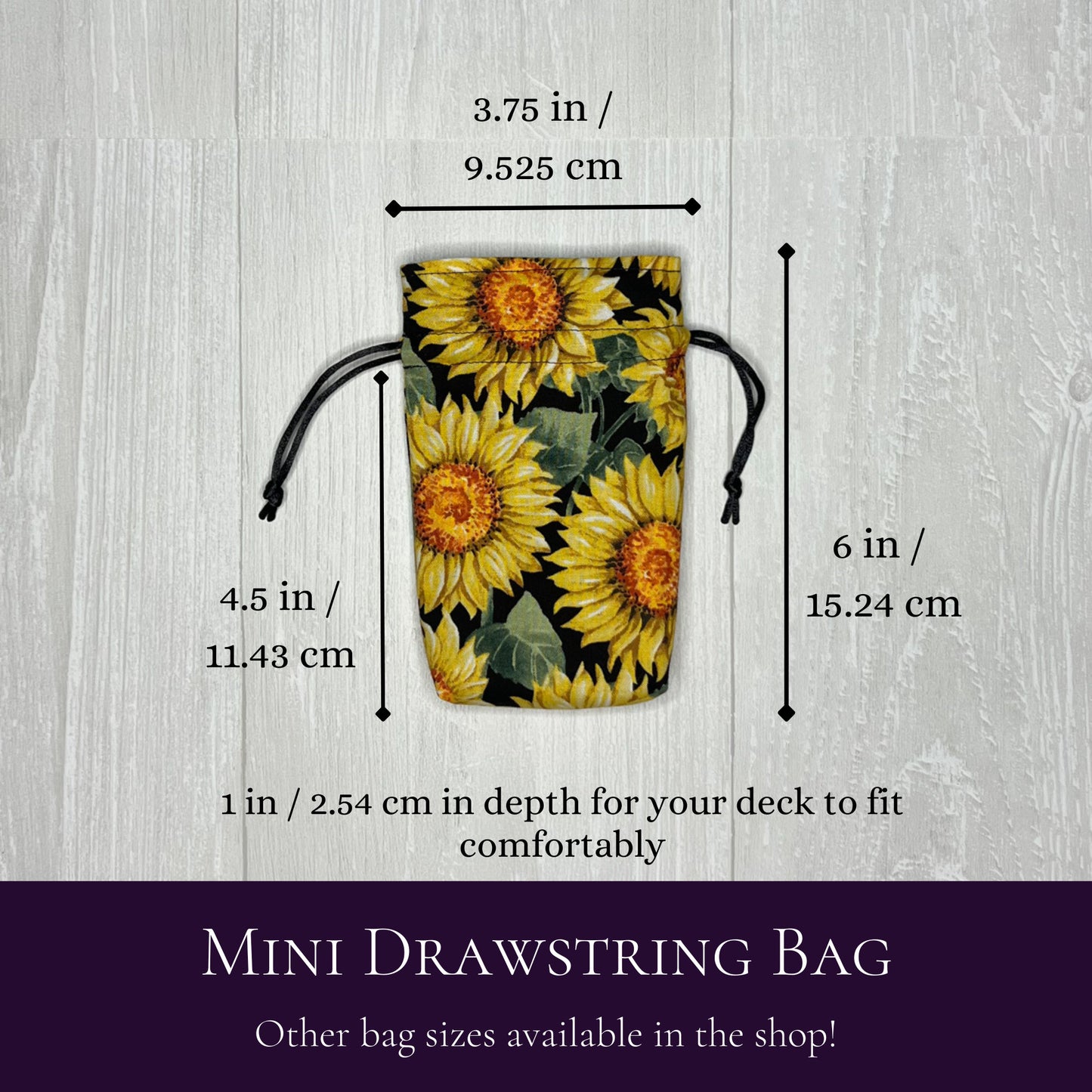 Mini Sized Sunflower Drawstring Bag