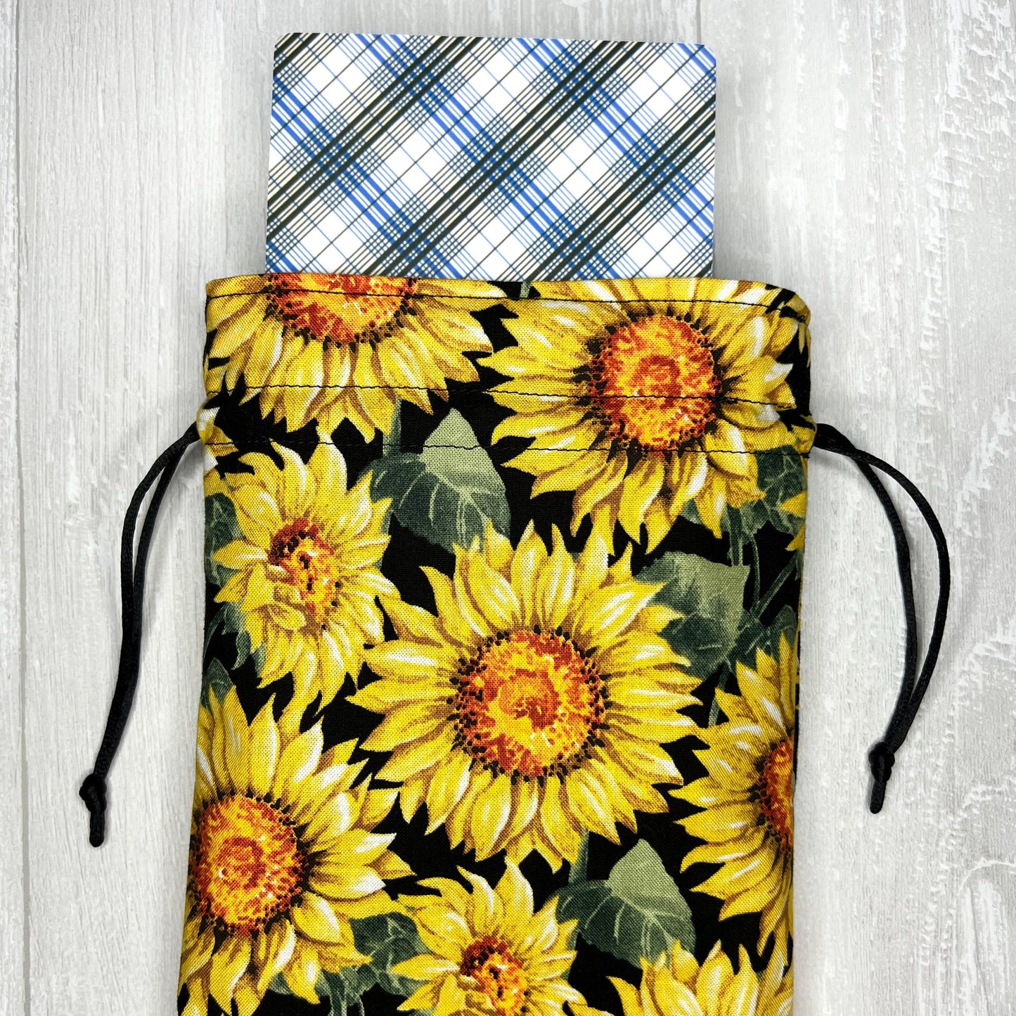 Sunflower Large Tarot Deck Bag, Tarot & Oracle Drawstring Pouch, Large Deck Storage Holder, Tarot Reader Birthday Gift, Witch Pagan Tools