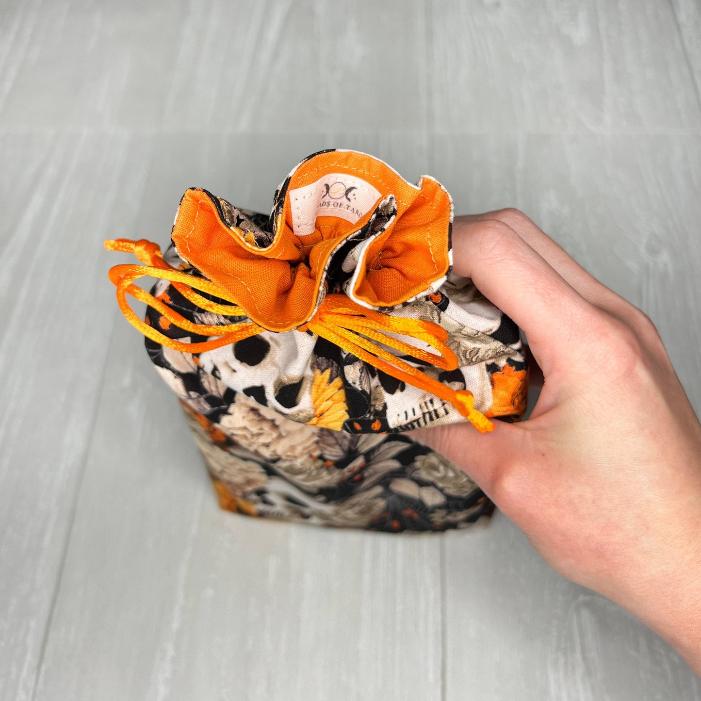 Large Skull Tarot Bag, Drawstring Pouch for Tarot & Oracle Deck, Divination Tools, Giant Tarot Deck, Witchcraft and Wiccan Gift Supplies