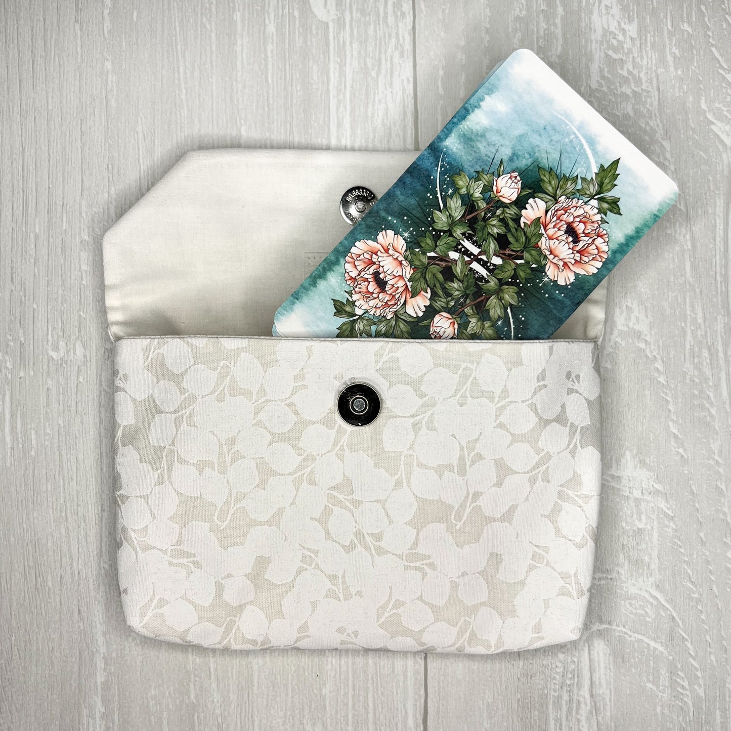 White Floral Tarot Clutch