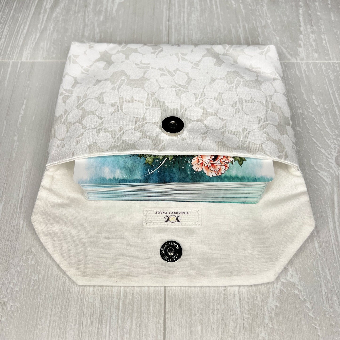 White Floral Tarot Clutch