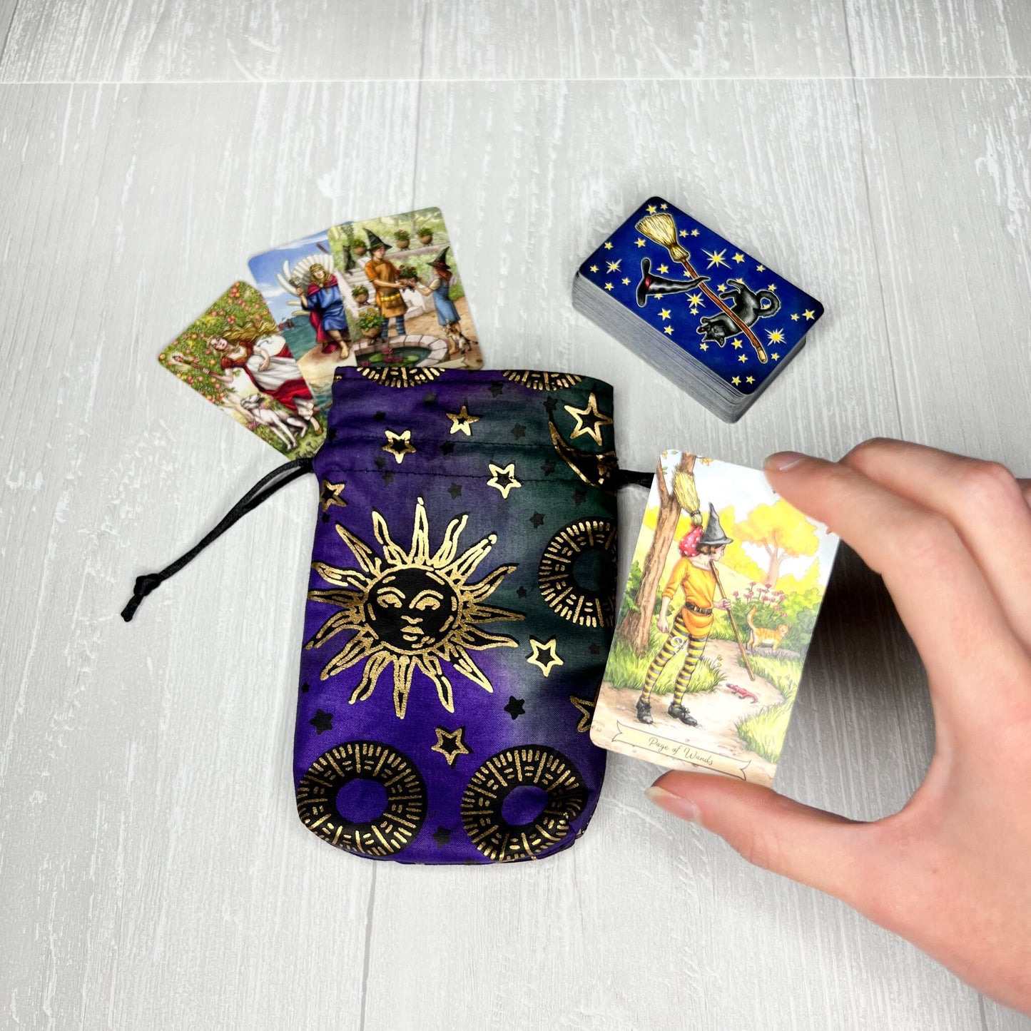 Mini Sized Sun & Moon Drawstring Bag