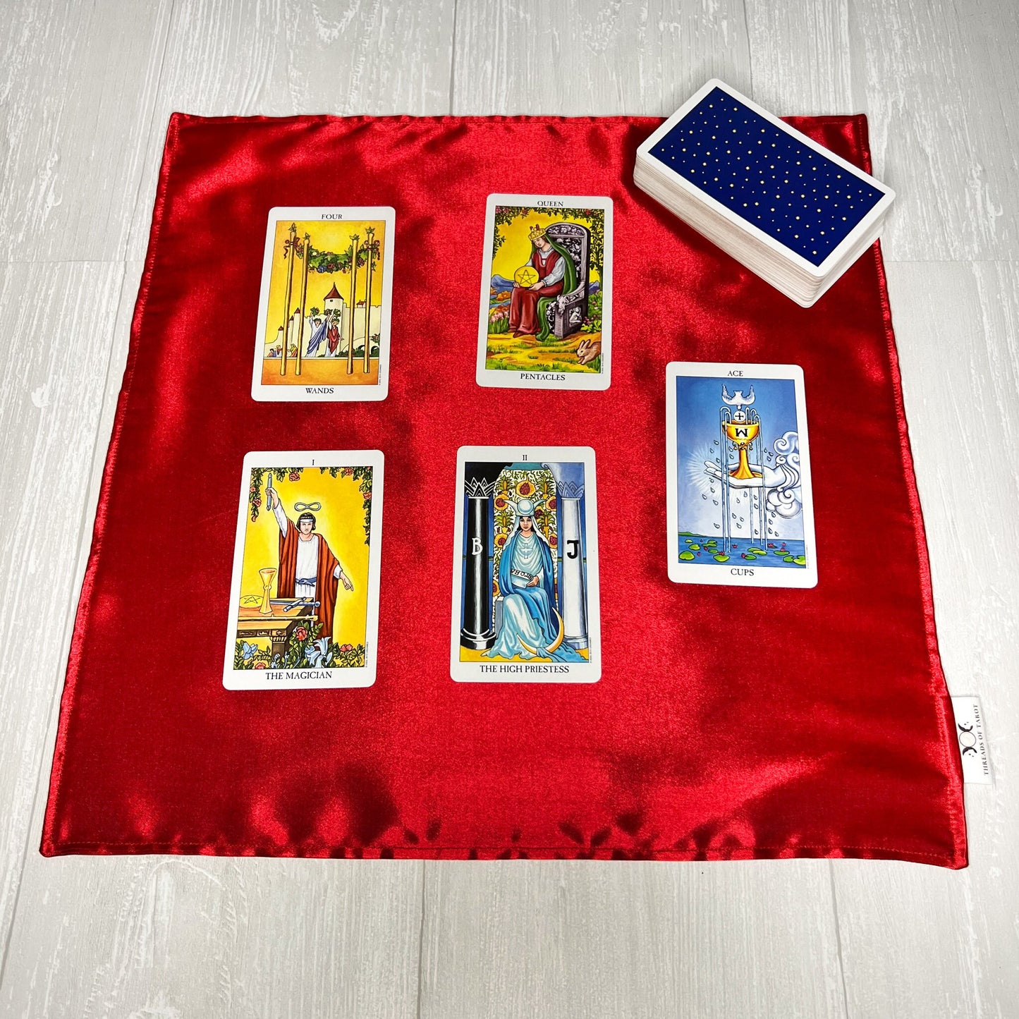 Red Satin Tarot Cloth, Altar Ritual Cloth, Rune Casting, Tarot Reading Supplies, Witchcraft Wiccan Pagan Gift Supplies, Divination Tools