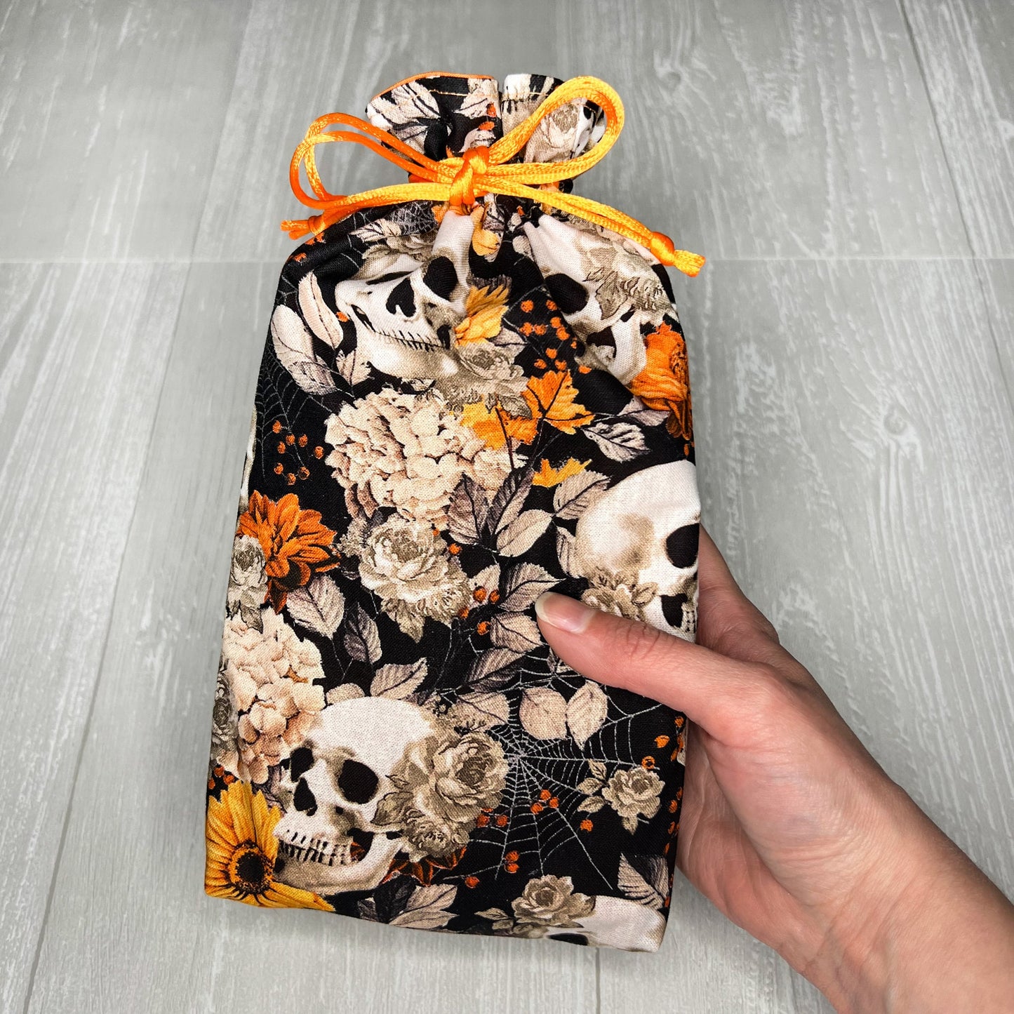 Large Skull Tarot Bag, Drawstring Pouch for Tarot & Oracle Deck, Divination Tools, Giant Tarot Deck, Witchcraft and Wiccan Gift Supplies