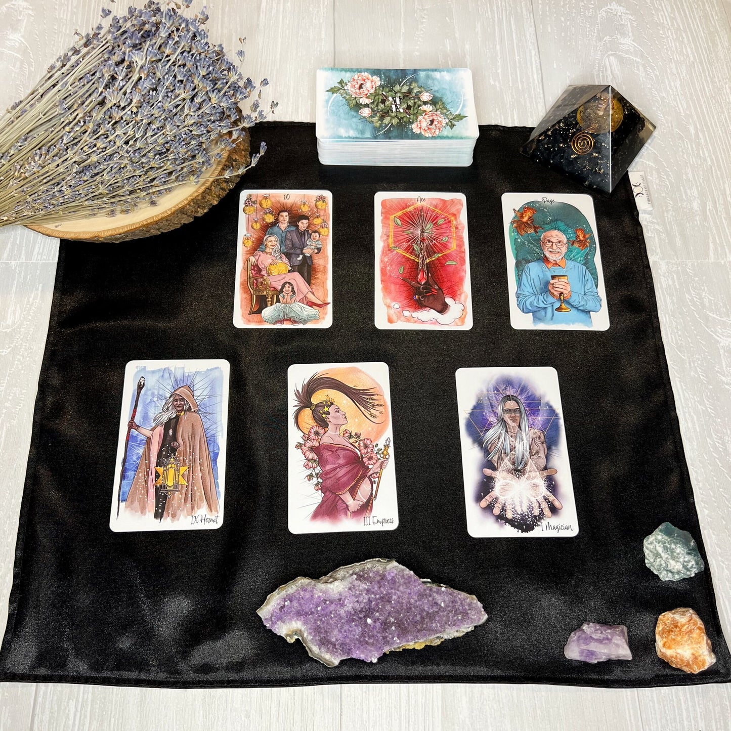 Black Satin Tarot Altar Cloth